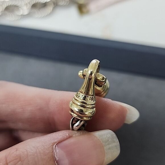 Authentic David Yurman 14K Gold 925 Sterling Silver Wheat 17" Necklace Chain - Picture 2 of 6